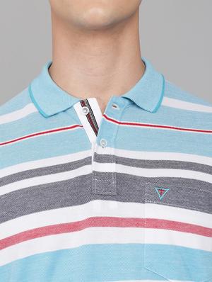 light-blue striped polo t-shirt - 18388259 - Standard Image - 5