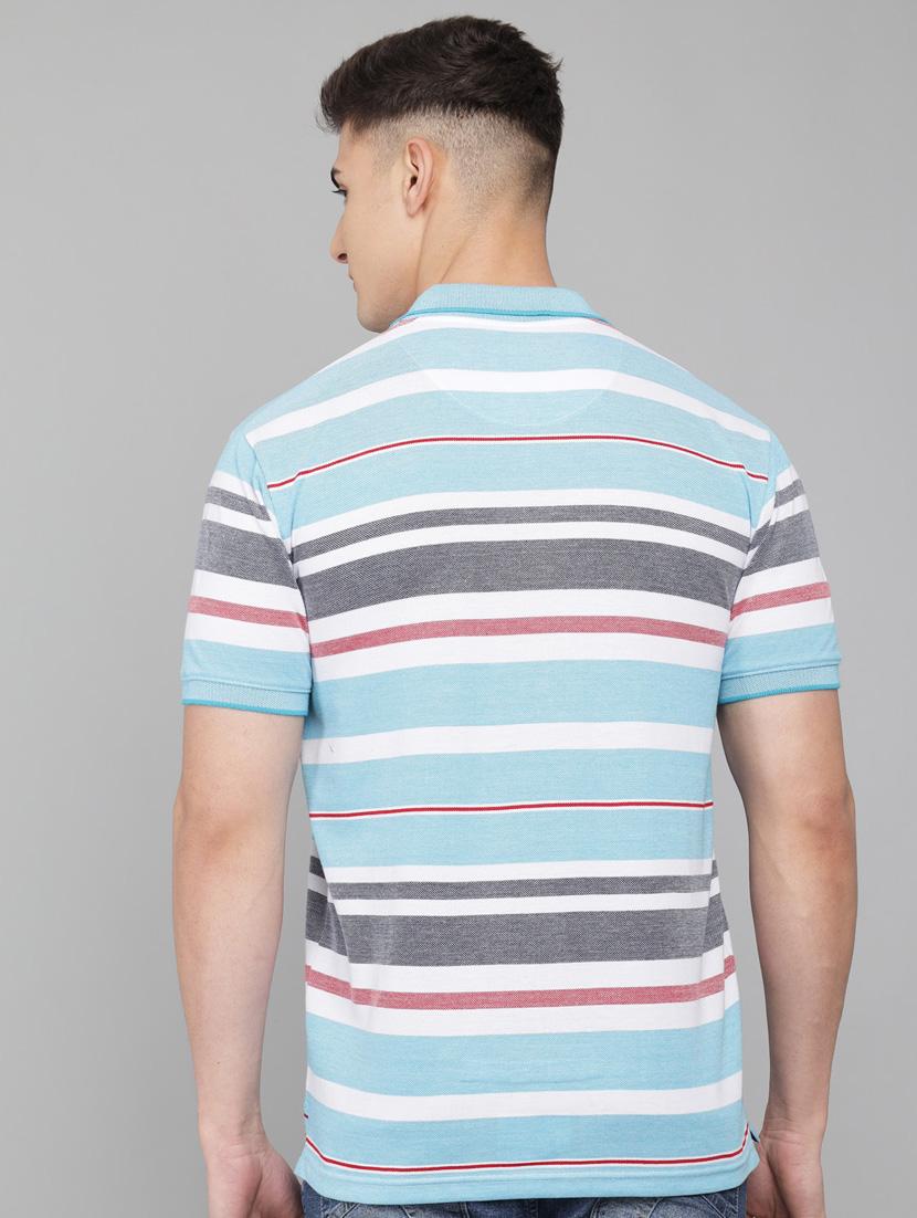 light-blue striped polo t-shirt - 18388259 - Zoom Image - 3