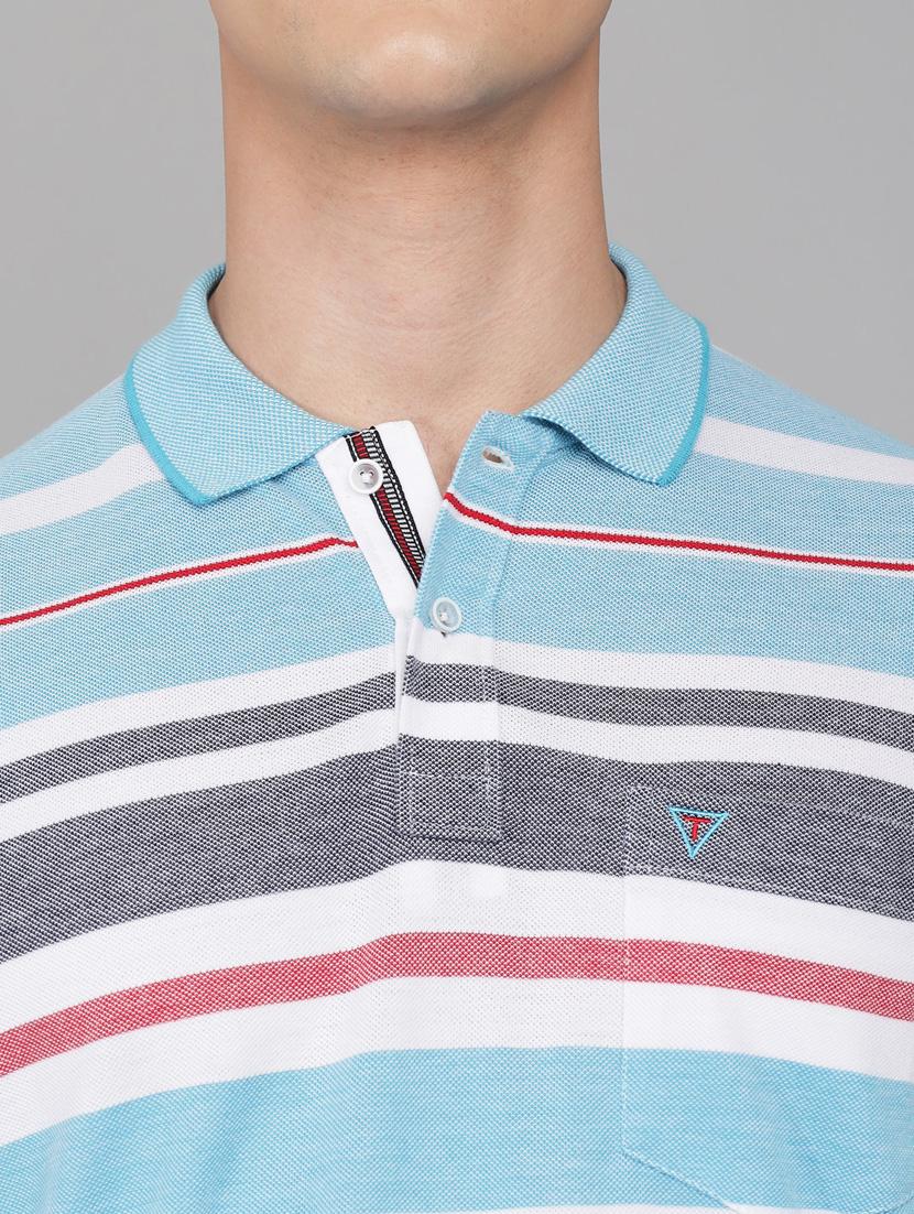 light-blue striped polo t-shirt - 18388259 - Zoom Image - 5