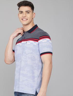 light-blue striped polo t-shirt - 18388264 - Standard Image - 2