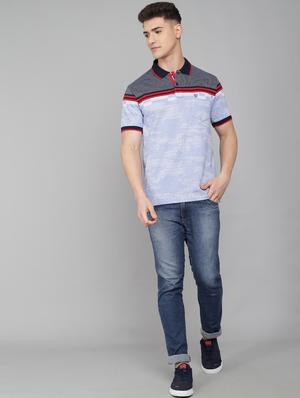light-blue striped polo t-shirt - 18388264 - Standard Image - 4