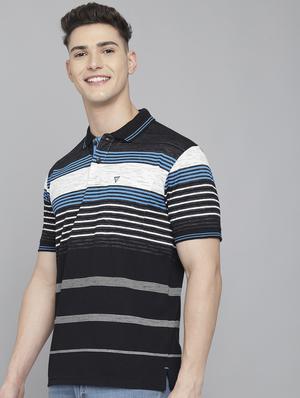 black striped polo t-shirt - 18388273 - Standard Image - 2