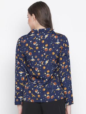lapel neck printed shirt - 18388412 - Standard Image - 3