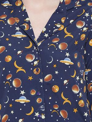 lapel neck printed shirt - 18388412 - Standard Image - 5