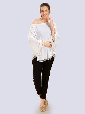 boat neck solid ponchos - 18388685 - Standard Image - 3