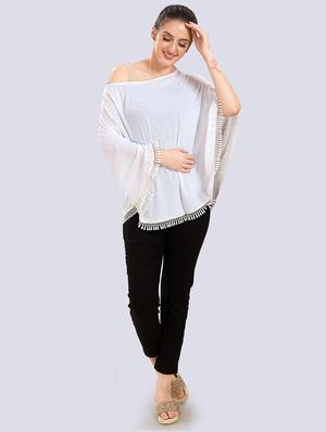 boat neck solid ponchos - 18388685 - Standard Image - 4