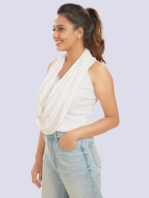 cowl neck solid stole - 18388695 - Standard Image - 3