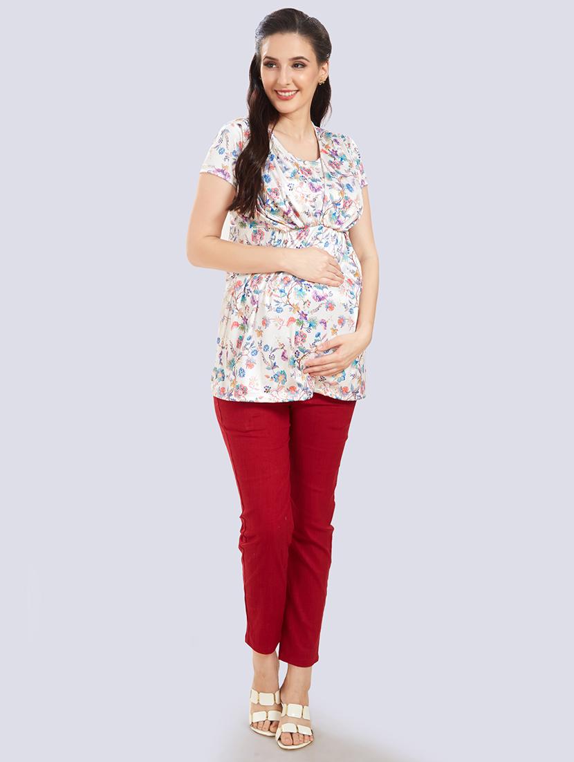 round neck printed top maternity wear top - 18388699 - Zoom Image - 2