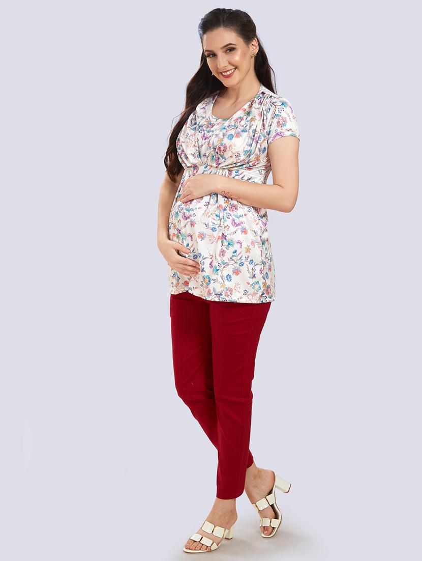 round neck printed top maternity wear top - 18388699 - Zoom Image - 3