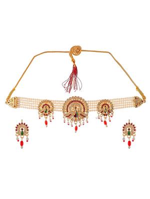 white brass necklaces and earring - 18388805 - Standard Image - 3
