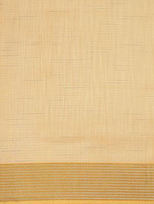 cream cotton silk plain saree with blouse - 18389407 - Standard Image - 4