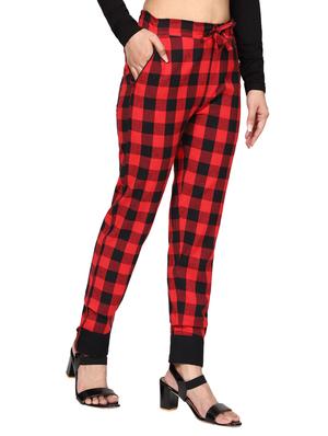 mid rise checked flat front trousers trouser - 18389618 - Standard Image - 3
