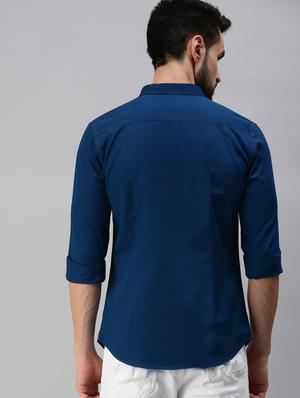 light blue solid casual shirt - 18389639 - Standard Image - 4