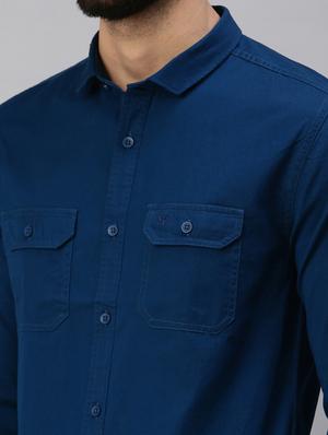 light blue solid casual shirt - 18389639 - Standard Image - 6