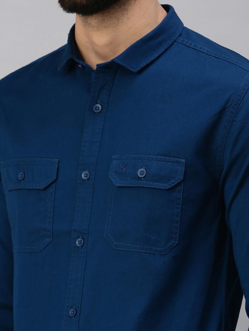 light blue solid casual shirt - 18389639 - Zoom Image - 6