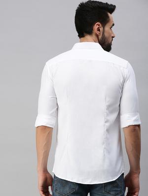 white solid casual shirt - 18389674 - Standard Image - 3