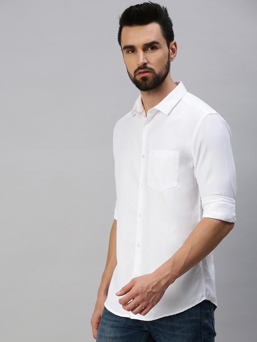 white solid casual shirt - 18389674 - Zoom Image - 2