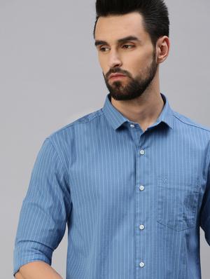 blue striped casual shirt - 18389685 - Standard Image - 6
