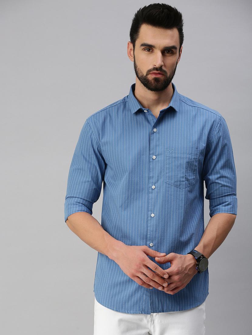 blue striped casual shirt - 18389685 - Zoom Image - 1