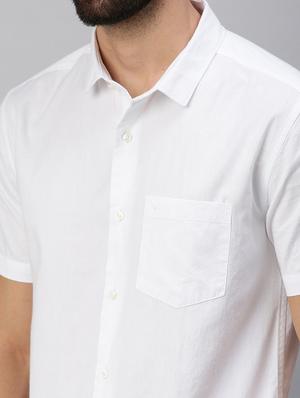 white solid casual shirt - 18389691 - Standard Image - 5