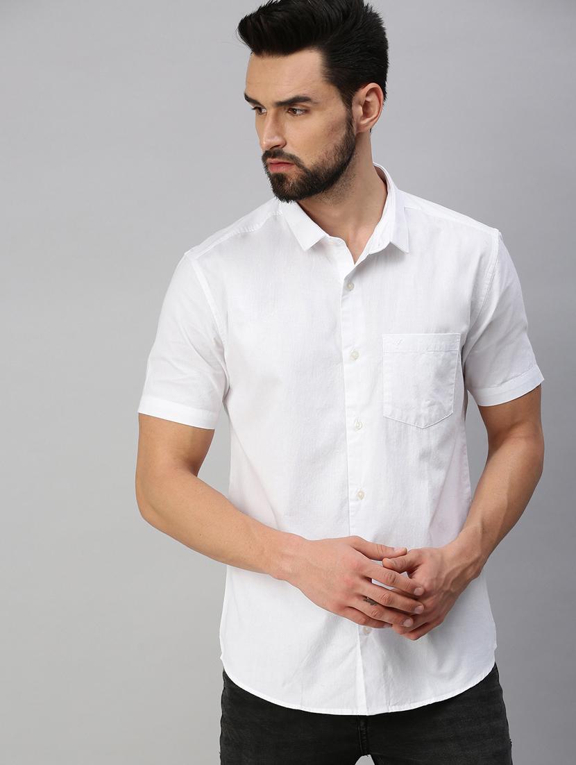white solid casual shirt - 18389691 - Zoom Image - 1