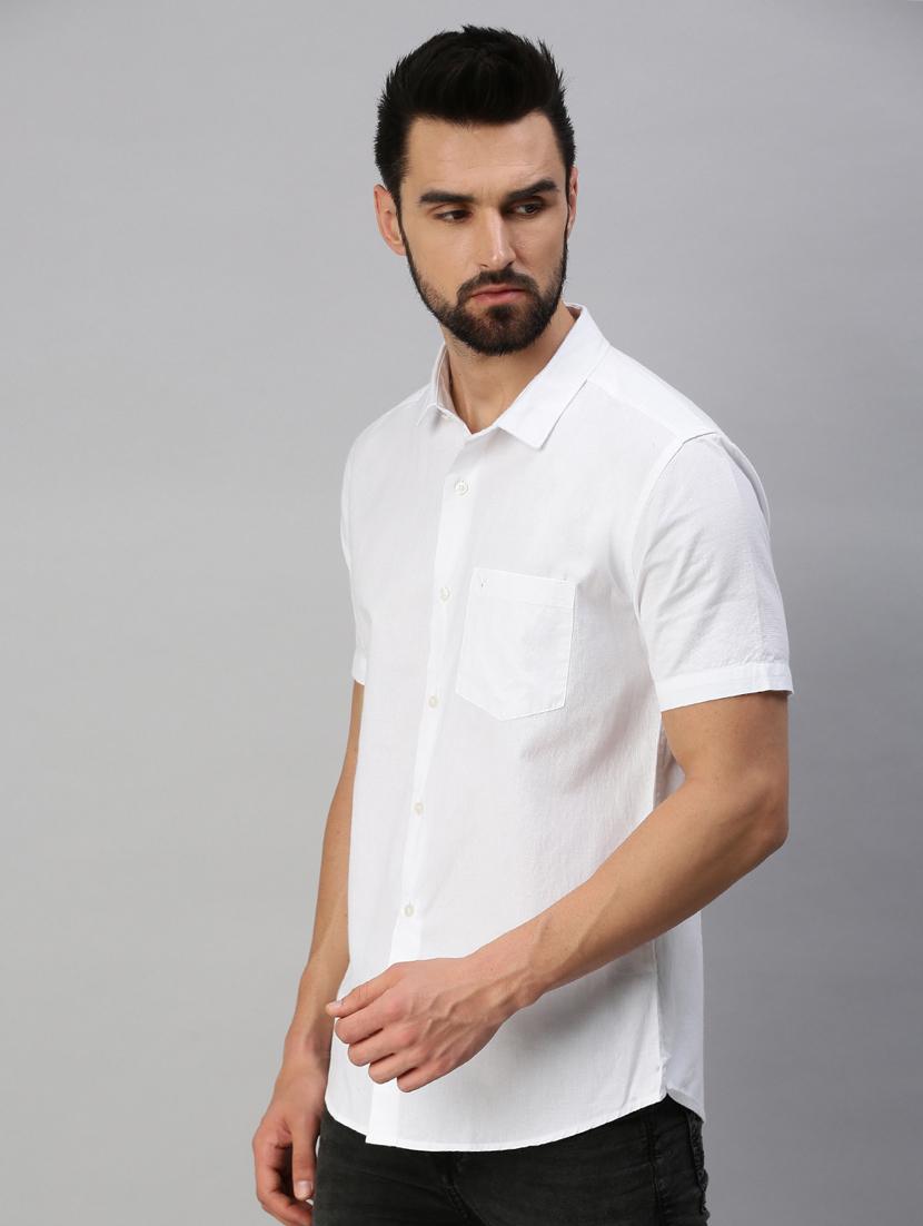 white solid casual shirt - 18389691 - Zoom Image - 2