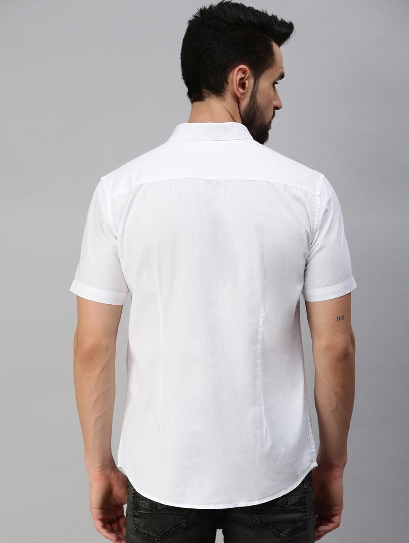 white solid casual shirt - 18389691 - Zoom Image - 3