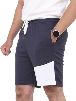 navy blue color-blocked short - 18389906 - Standard Image - 4