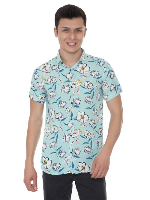 green printed casual shirt - 18389917 - Standard Image - 1