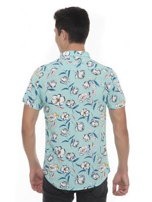 green printed casual shirt - 18389917 - Standard Image - 4