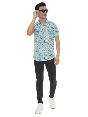 green printed casual shirt - 18389917 - Standard Image - 5