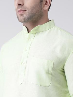 green solid kurta pyjama ethnic wear set - 18389976 - Standard Image - 5