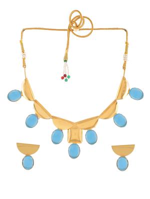 gold brass necklaces and earring - 18390126 - Standard Image - 2