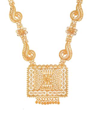 gold brass necklaces and earring - 18390150 - Standard Image - 3