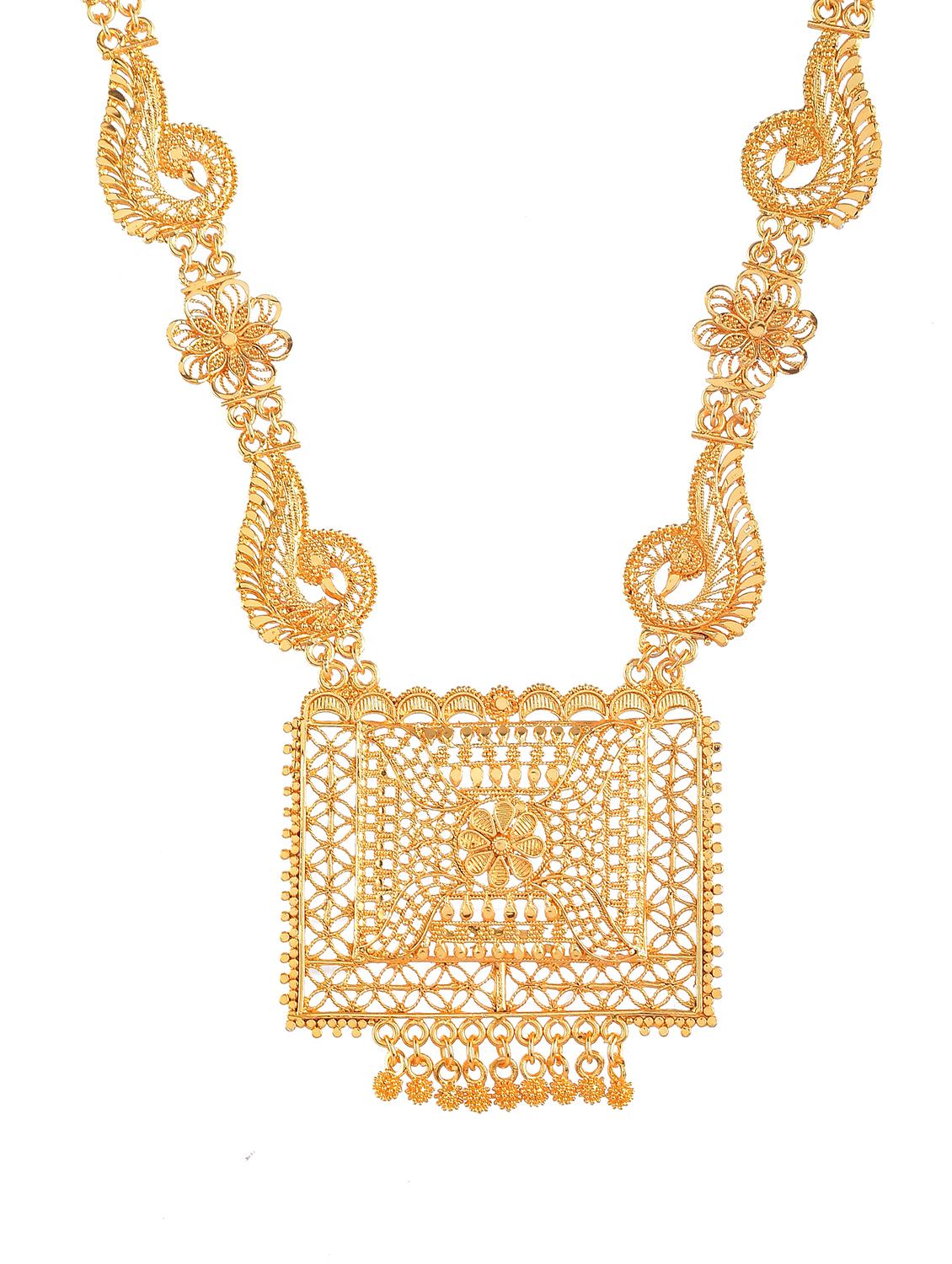 gold brass necklaces and earring - 18390150 - Zoom Image - 3