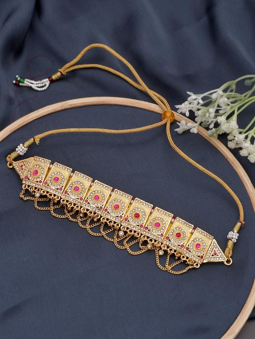 gold brass necklaces and earring - 18390273 - Standard Image - 1