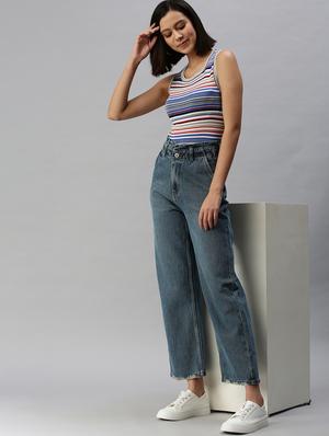 high rise stone wash jean - 18390280 - Standard Image - 4