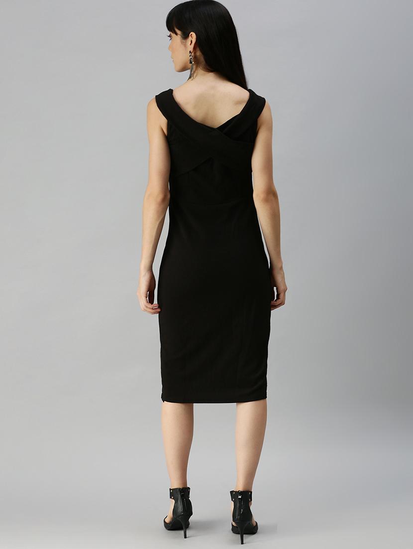 sleeveless solid bodycon dress - 18390396 - Zoom Image - 3