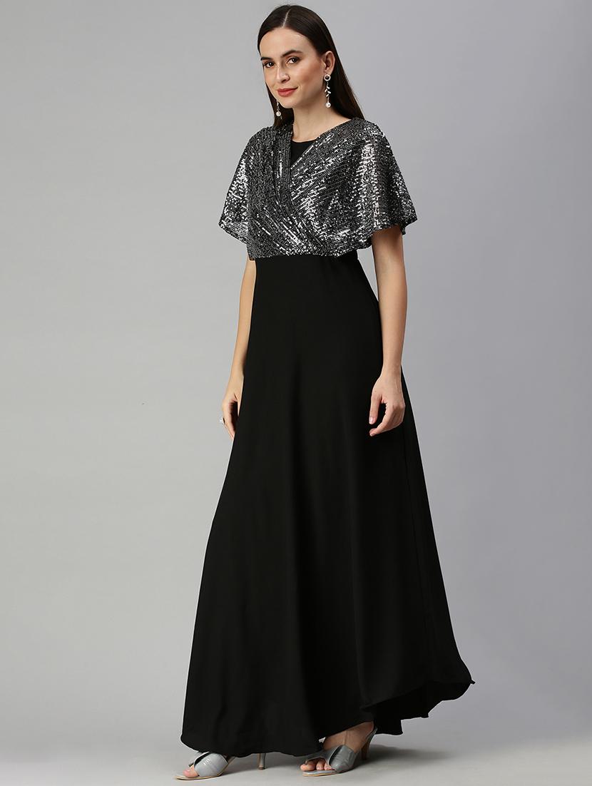 round neck embellished maxi dress - 18390455 - Zoom Image - 2