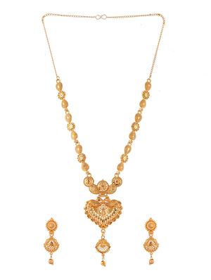 gold brass necklaces and earring - 18390501 - Standard Image - 2