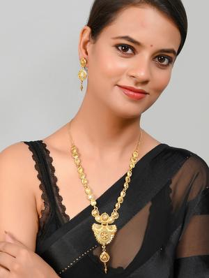 gold brass necklaces and earring - 18390501 - Standard Image - 6