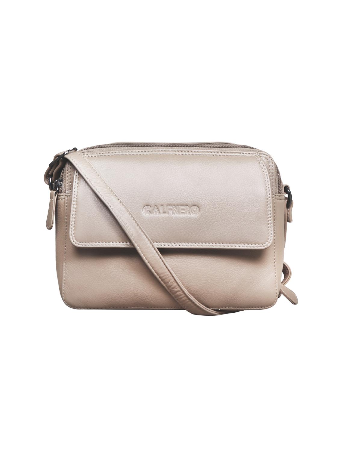 beige solid regular sling bag - 18390554 - Zoom Image - 1