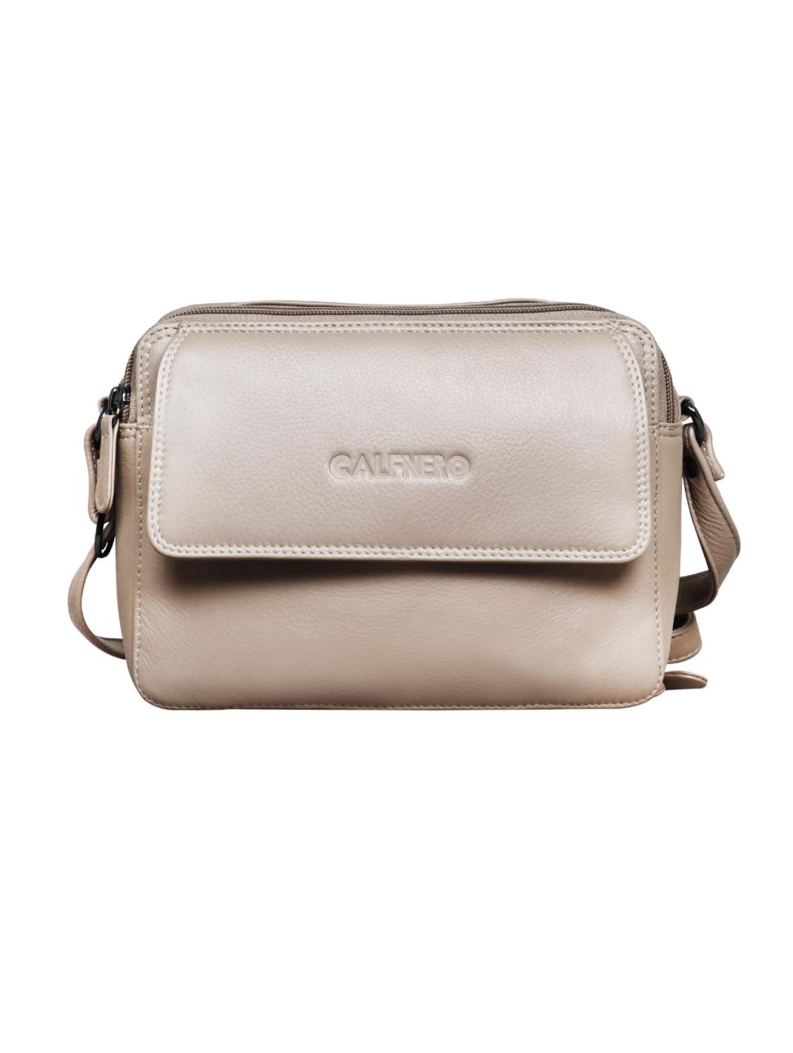 beige solid regular sling bag - 18390554 - Zoom Image - 2