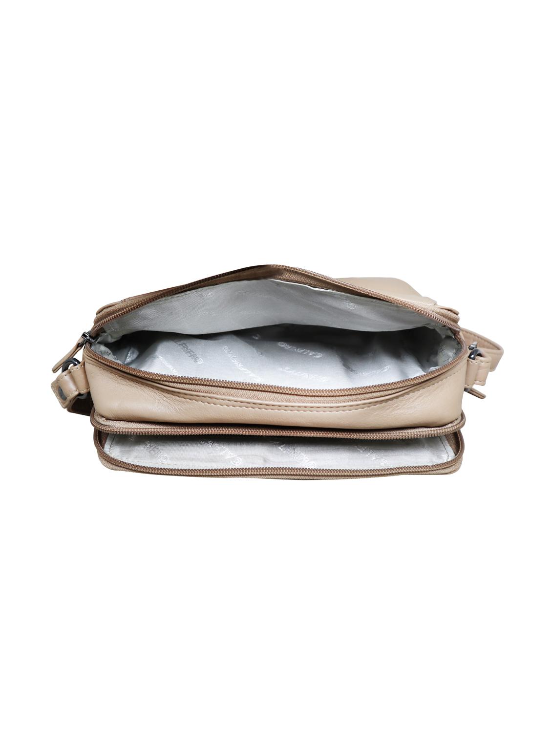 beige solid regular sling bag - 18390554 - Zoom Image - 3