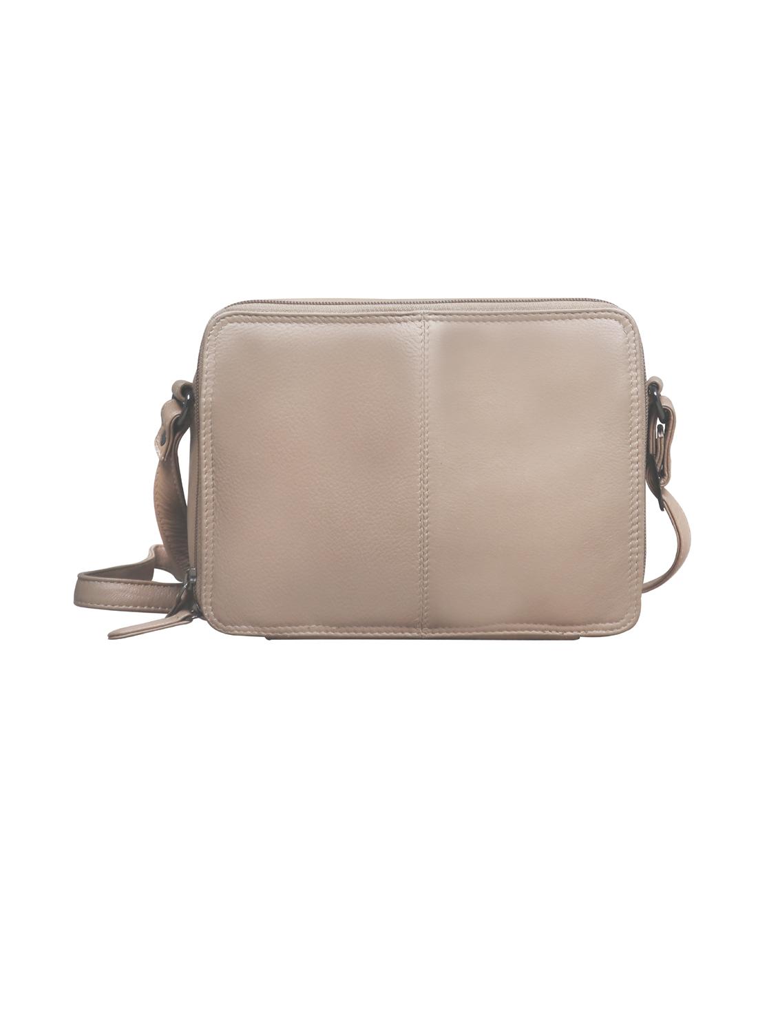 beige solid regular sling bag - 18390554 - Zoom Image - 4