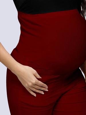 high rise solid maternity wear pant - 18390701 - Standard Image - 4