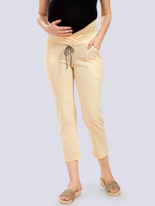 high rise solid trouser maternity wear trouser - 18390702 - Standard Image - 1