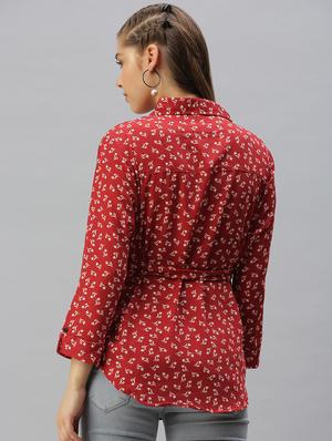 shirt collar floral regular shirt - 18390847 - Standard Image - 3