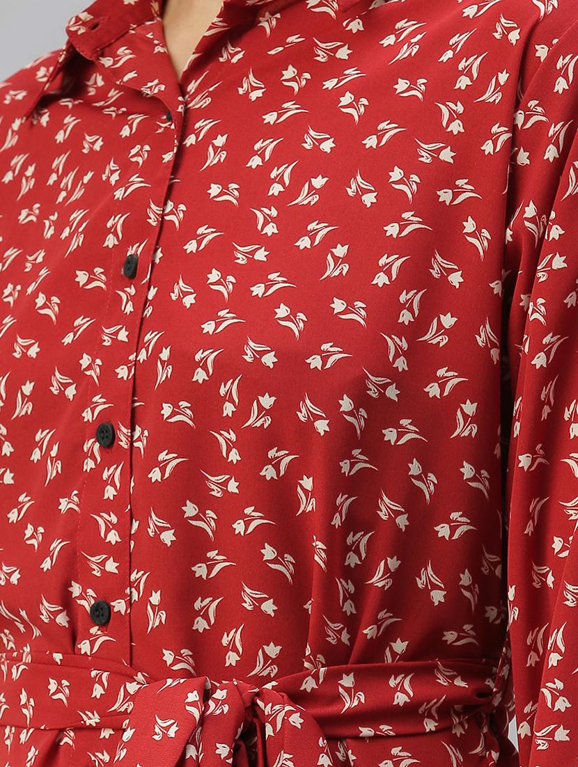 shirt collar floral regular shirt - 18390847 - Zoom Image - 5