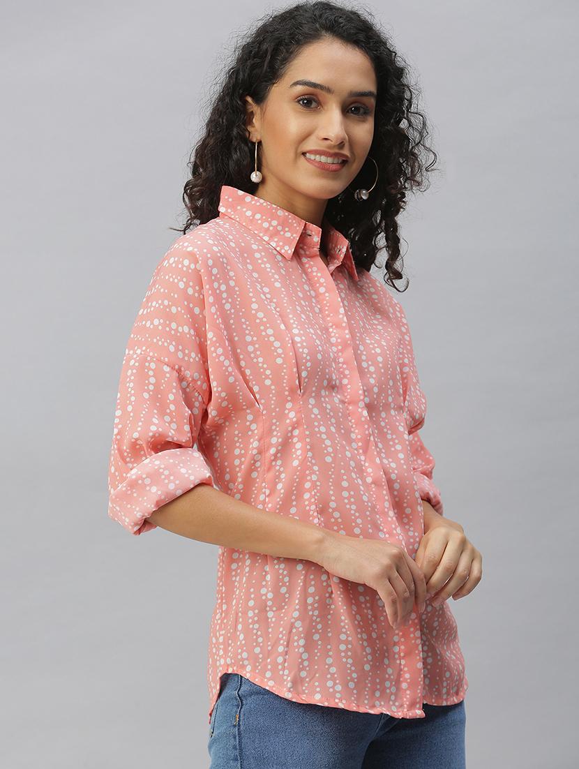shirt collar polka dots regular shirt - 18390857 - Zoom Image - 2